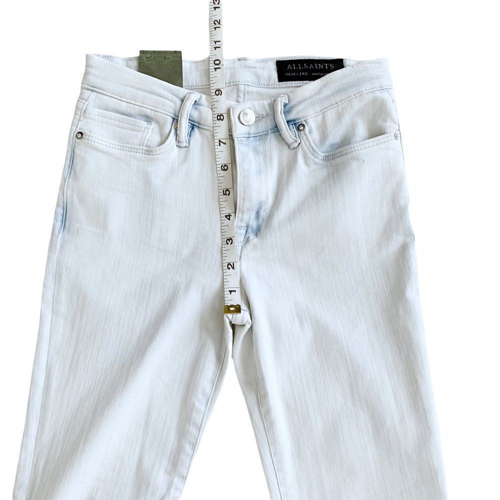 ALLSAINTS Grace Released-Hem Cropped Skinny Jeans in Bleach Indigo! - Picture 4 of 8